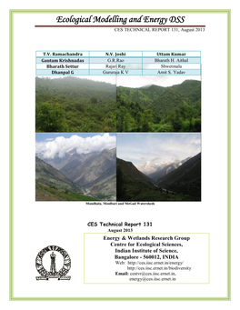 Ecological Modelling and Energy DSS CES TECHNICAL REPORT 131, August 2013
