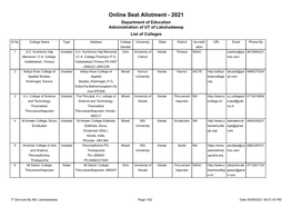 2021 Department of Education Administration of UT of Lakshadweep List of Colleges