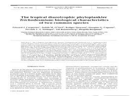 Trichodesmium: Biological Characteristics