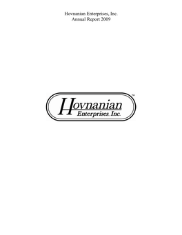 Hovnanian Enterprises, Inc. Annual Report 2009