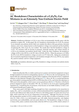 AC Breakdown Characteristics of C-C4F8/N2 Gas Mixtures in an Extremely Non-Uniform Electric Field