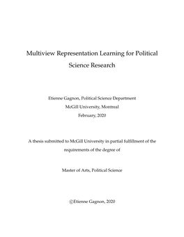 Multiview Representation Learning for Political Science Research