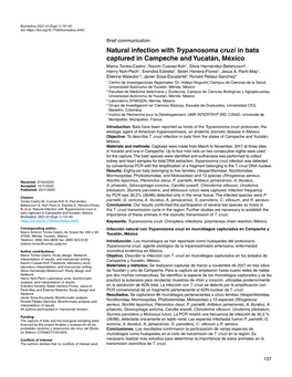 Natural Infection with Trypanosoma Cruzi in Bats