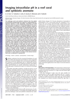 Imaging Intracellular Ph in a Reef Coral and Symbiotic Anemone