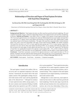 Relationships of Direction and Degree of Nasal Septum Deviation with Nasal Floor Morphology