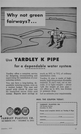 Why Not Green P Fairways?... Use YARDLEY K PIPE