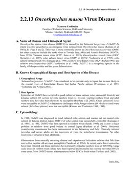 2.2.13 Oncorhynchus Masou Virus Disease