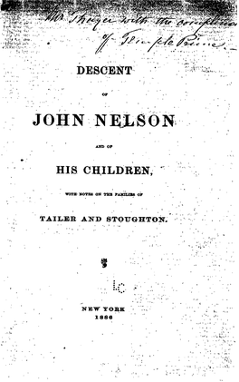 Descent of John Nelson and of His Children