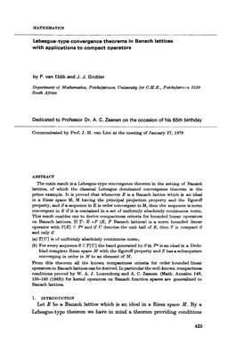 Lebesgue-Type Convergence Theorems in Banach Lattices with Applications to Compact Operators