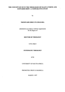 The Concept of Sin in the Theologies of Ellen G White and Leonardo Boff: a Comparative Study