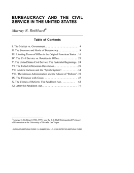 Bureaucracy and the Civil Service in the United States