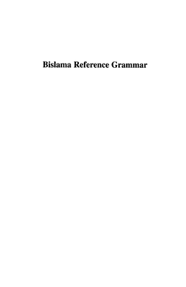 Bislama Reference Grammar Oceanic Linguistics Special Publication No