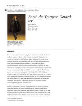 Borch the Younger, Gerard Ter Also Known As Terborch II, Gerard Borch, Gerard Ter II Dutch, 1617 - 1681