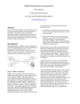 Differentiated Services Framework