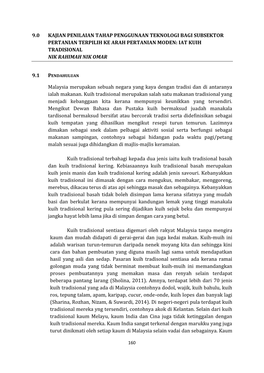 Kajian Penilaian Tahap Penggunaan Teknologi Bagi Subsektor Pertanian Terpilih Ke Arah Pertanian Moden: Iat Kuih Tradisional Nik Rahimah Nik Omar