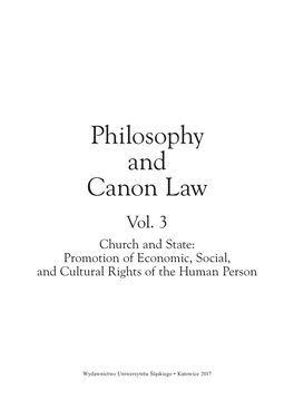 Philosophy and Canon Law