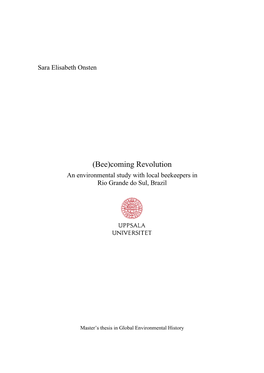 (Bee)Coming Revolution an Environmental Study with Local Beekeepers in Rio Grande Do Sul, Brazil