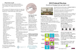 Winnipeg Centre Voting Guide 2019 Federal