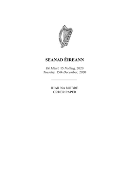 Seanad Order Paper