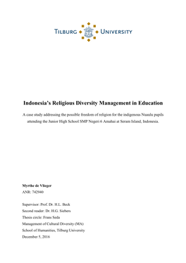 Indonesia's Religious Diversity Management in Education