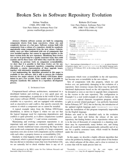 Broken Sets in Software Repository Evolution