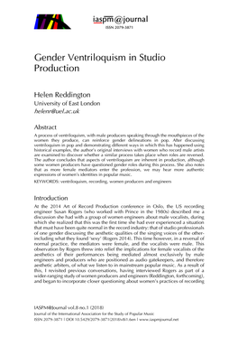 Gender Ventriloquism in Studio Production