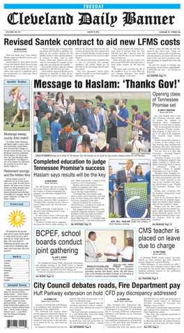 Message to Haslam: 'Thanks Gov!'