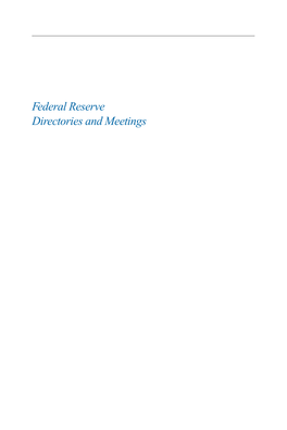 Federal Reserve Directories and Meetings 330 83Rd Annual Report, 1996