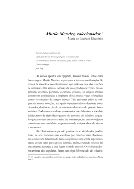 Murilo Mendes, Colecionador 1