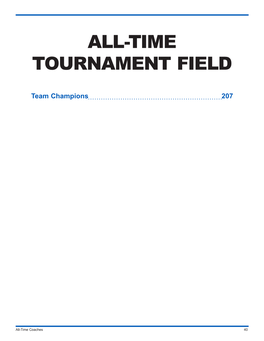All-Time Tournament Field