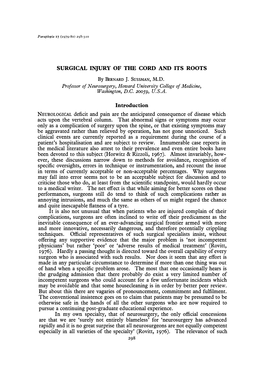 Surgical Injury of the Cord and Its Roots