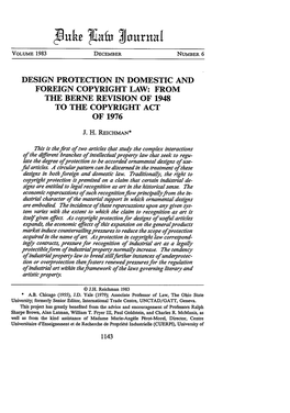 Design Protection in Domestic and Foreign Copyright Law: from the Berne Revision of 1948 to the Copyright Act of 1976