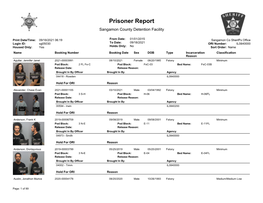 Prisoner Report Sangamon County Detention Facility