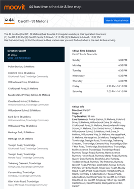 44 Bus Time Schedule & Line Route