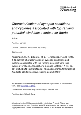 Characterization of Synoptic Conditions and Cyclones Associated with Top Ranking Potential Wind Loss Events Over Iberia