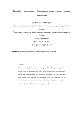 Two-Photon Laser Scanning Fluorescence Microscopy Using Photonic