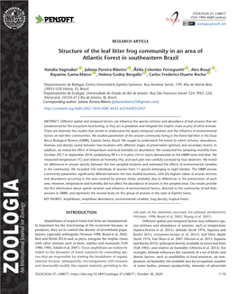 Structure of the Leaf Litter Frog Community in an Area of Atlantic Forest in Southeastern Brazil