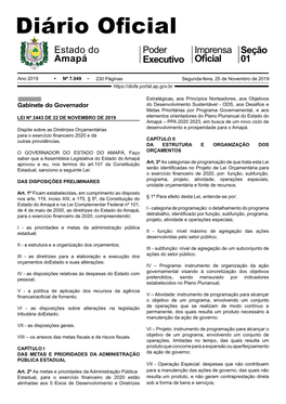 Diário Oficial Estado Do Poder Imprensa Seção Amapá Executivo Oficial 01