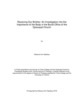 An Investigation Into the Importance of the Body in the Burial Office of the Episcopal Church