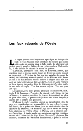 Les Faux Rebonds De L'ovale