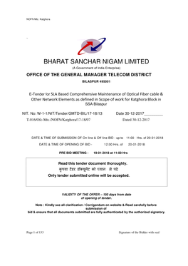 BHARAT SANCHAR NIGAM LIMITED (A Government of India Enterprise)