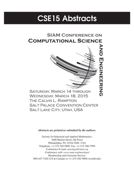 CSE15 Abstracts