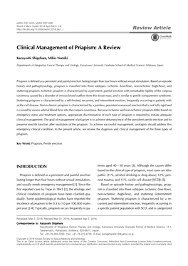 Clinical Management of Priapism: a Review