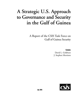 A Report of the CSIS Task Force on Gulf of Guinea Security
