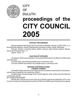 2005 City Council Minutes