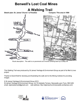 Benwell's Lost Coal Mines a Walking Trail Sketch Plan: St