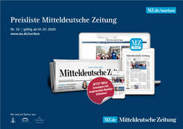 Preisliste Mitteldeutsche Zeitung Nr