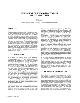 Assessment of the On-Ground Risk During Re-Entries