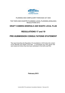 Pre-Submission Consultations Statement