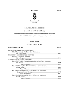 Legislative Proceedings